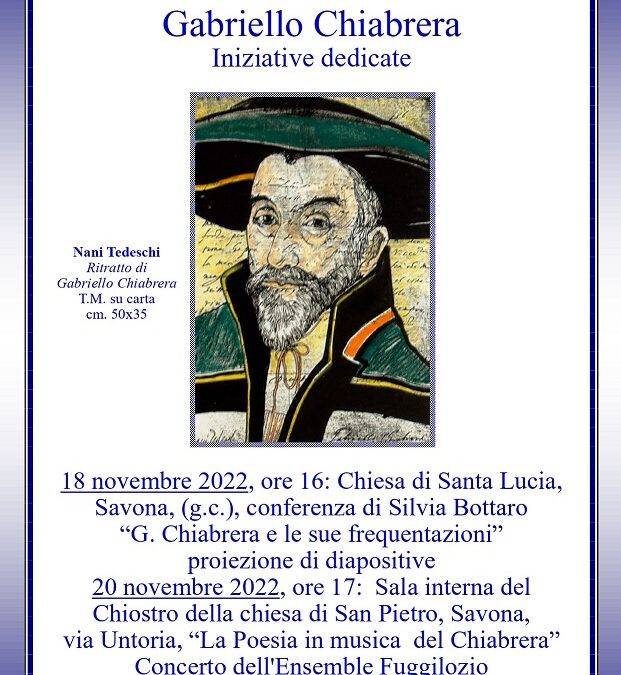 Gabriello Chiabrera, 470 anni dalla nascita, conferenza e concerto