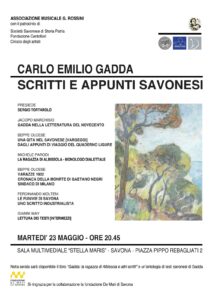 Carlo Emilio Gadda, "Scritti e appunti savonesi" @ Savona Sala Stella Maris