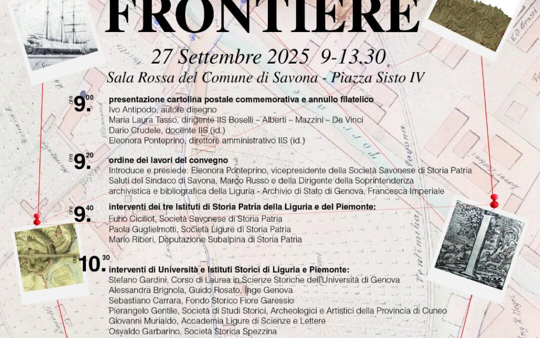 «Territori, fonti e ricerca storica. Le nuove frontiere», convegno storico del CXL di fondazione, 27 settembre, sala Rossa della Città di Savona